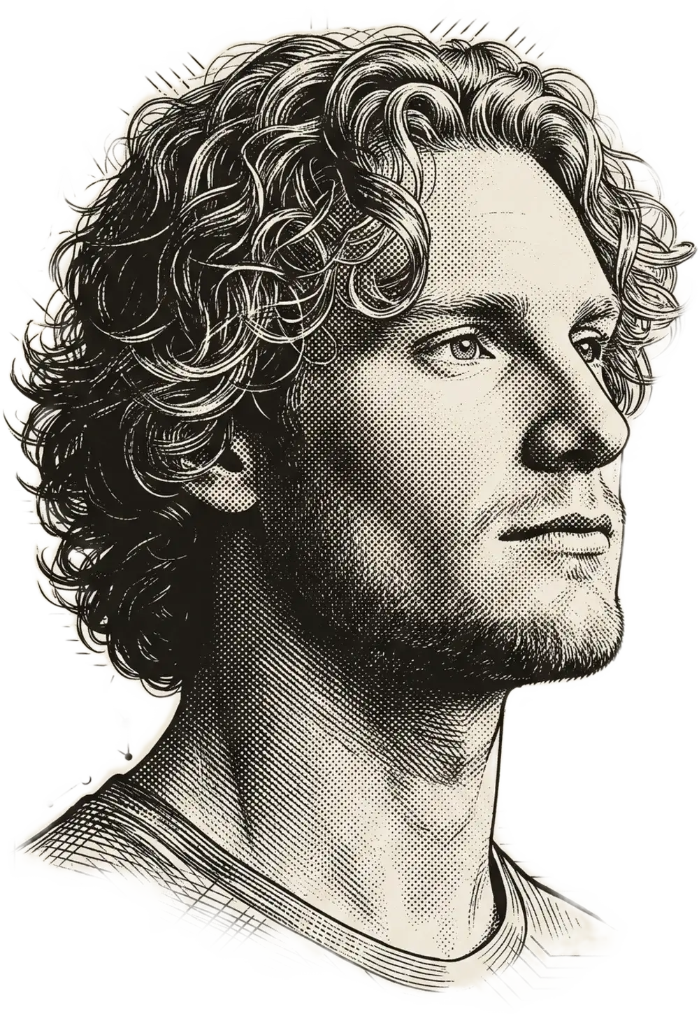 Cody Cantrell, in an engraved portrait