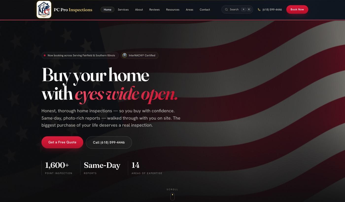 PC Pro Inspections — the home page